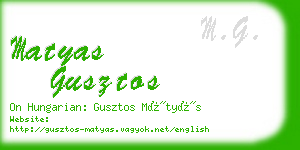 matyas gusztos business card